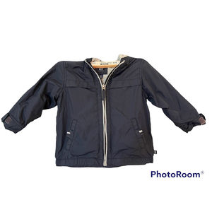 GAP BABY Toddler Boy Jersey Lined Windbuster Hooded Jacket Navy Blue Size 3T